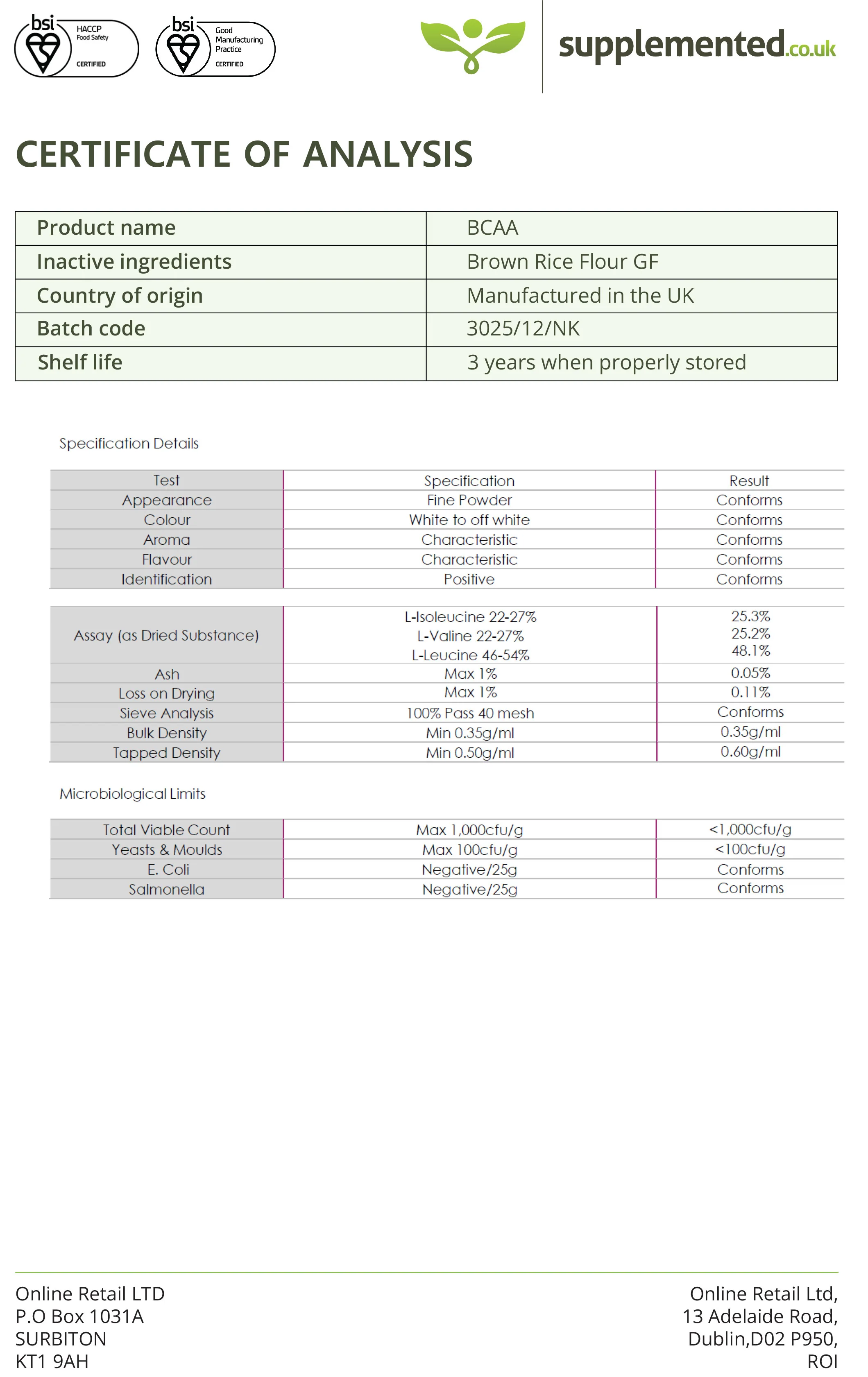 BCAA, Branched Chain Amino Acids 500mg Capsules - Image 4