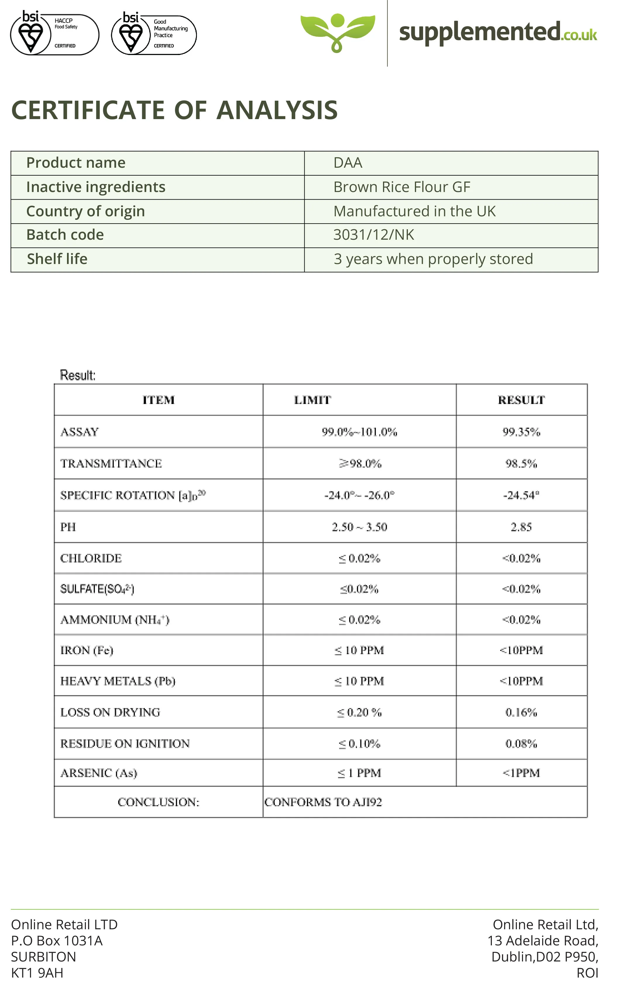 D Aspartic Acid (DAA) 500mg Capsules - Image 5