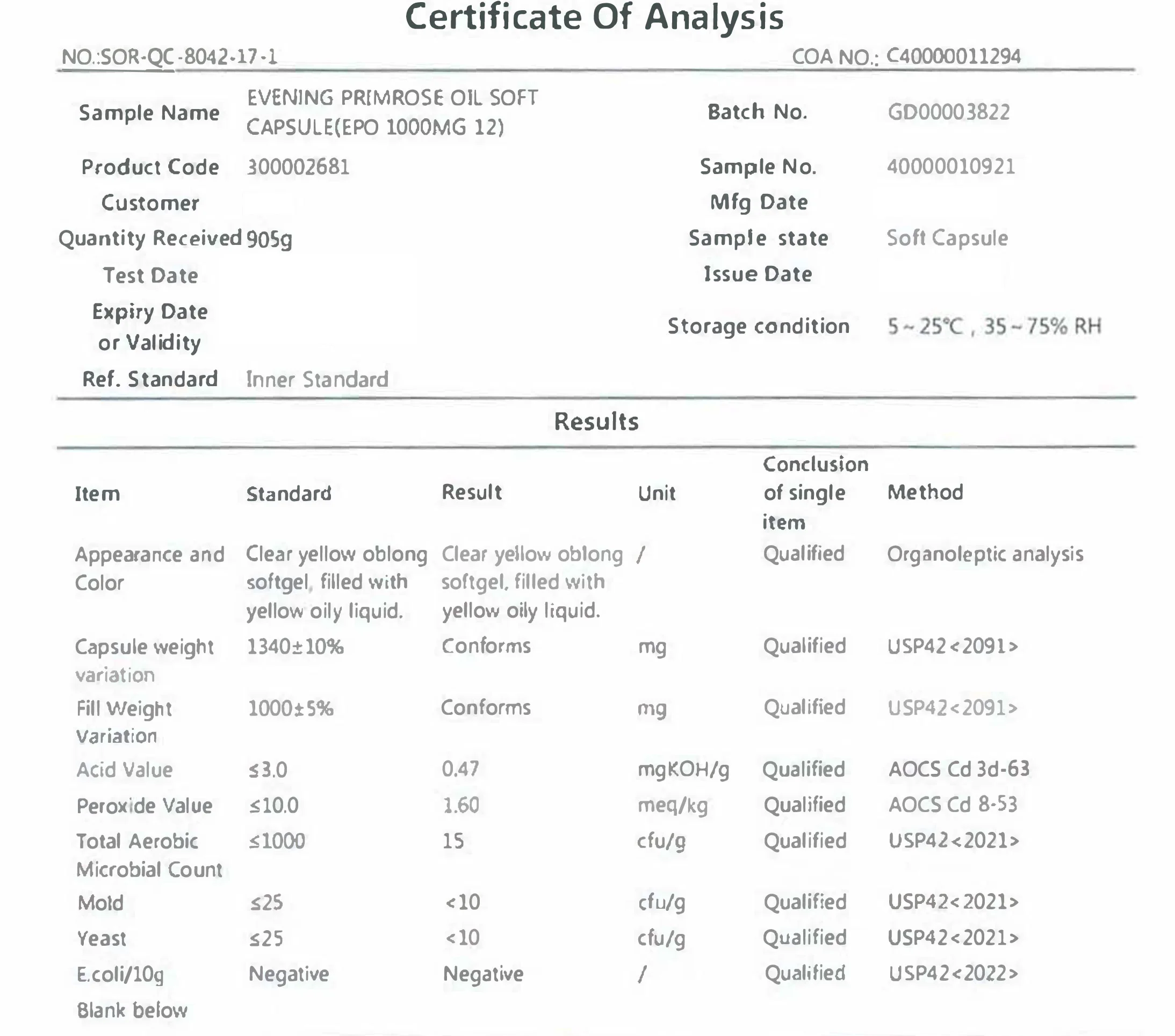 Evening Primrose Oil 1000mg Softgel Capsules - Image 4