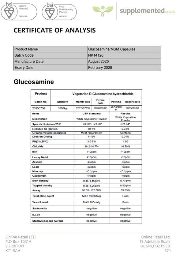 Glucosamine, Chondroitin And MSM 400/100/50mg Capsules - Image 4