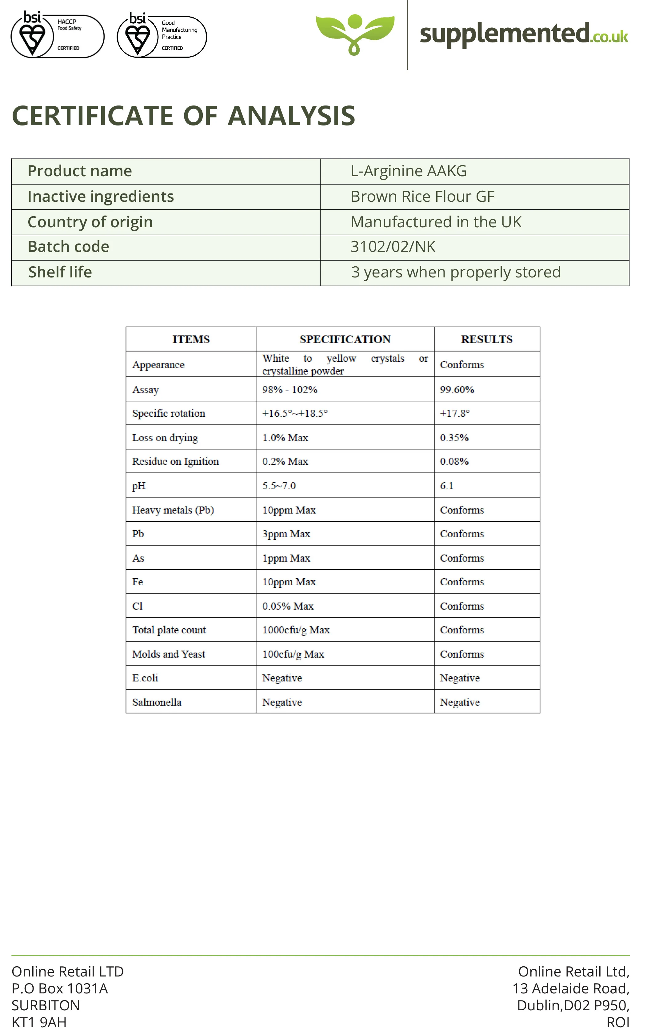 L-Arginine 500mg Capsules - Image 4