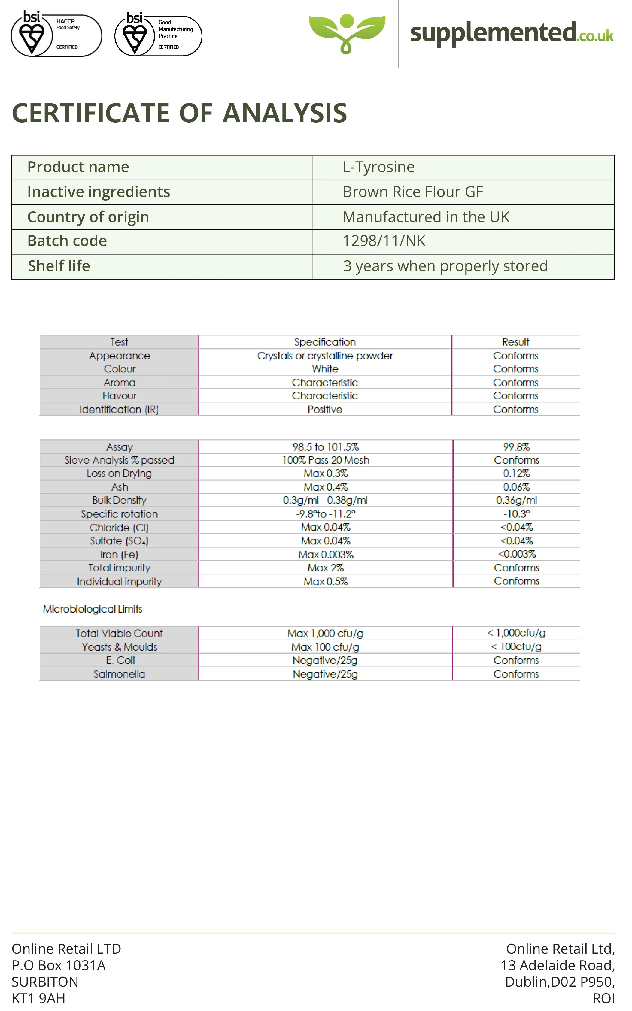 L-Tyrosine 500mg Capsules - Image 4