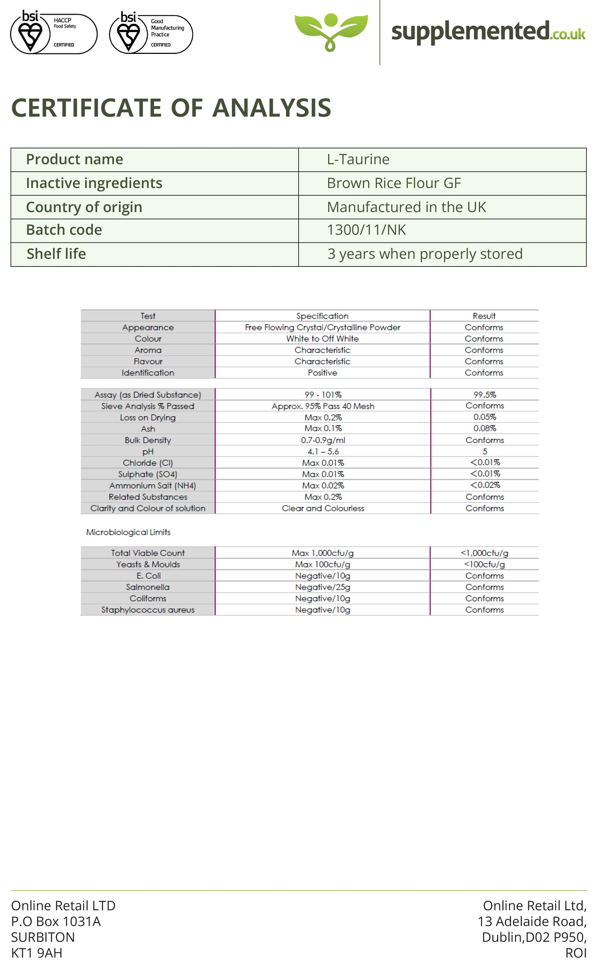 L-Taurine 600mg Capsules - Image 5