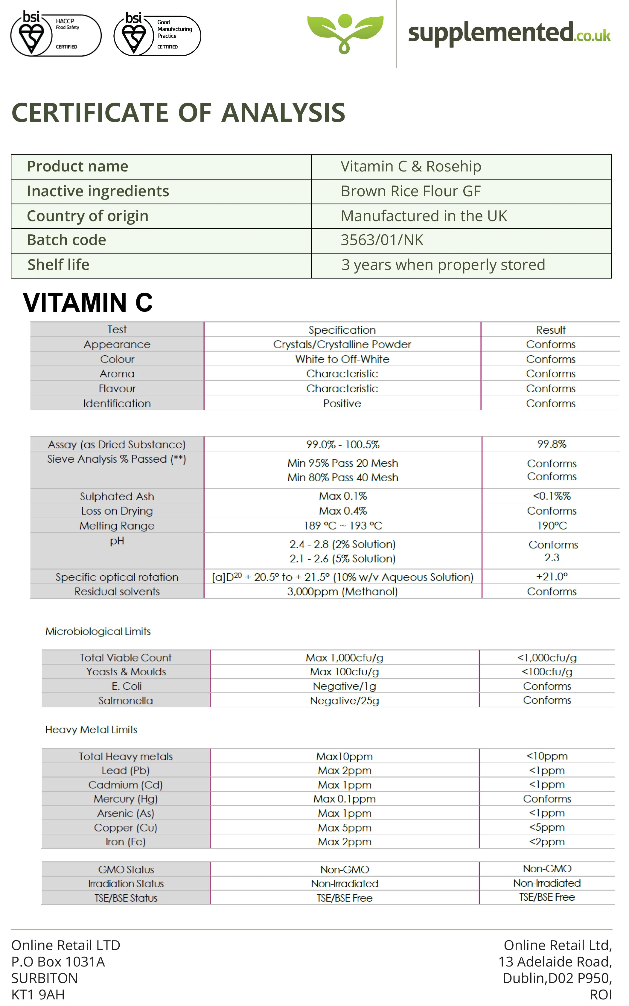 Vitamin C with Rosehip 500mg Capsules - Image 6